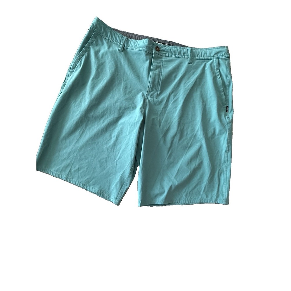 O'Neill Men's Chino Shorts Sea Glass Blue Size 40 Standard Fit Flat Front Casual